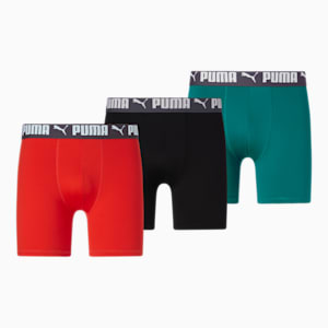 Ballerz Men's Cooling Boxer Briefs 3 Pack in Black Red Gray in sizes S, M